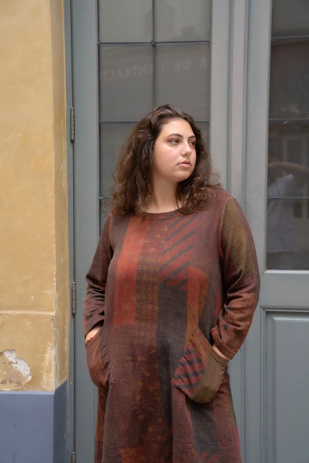 Winter red brown dress – Bella Blue