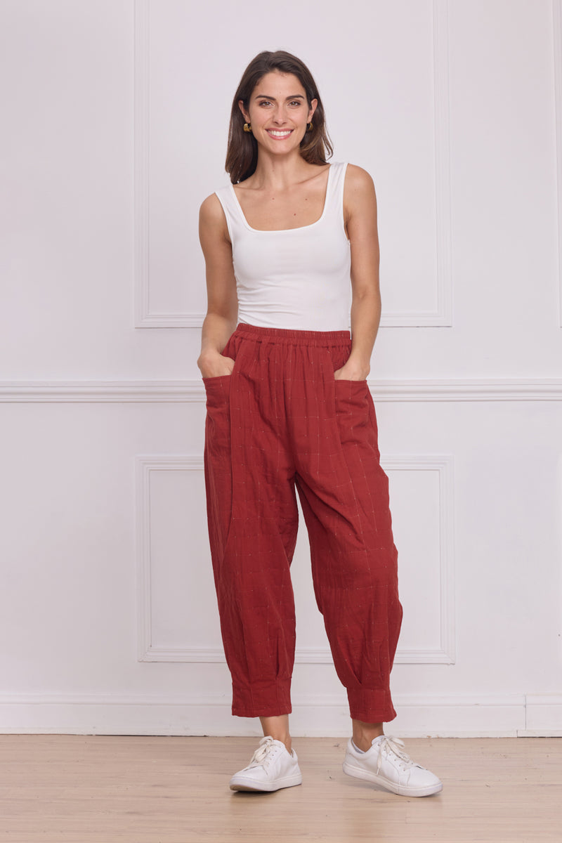 Pantalon femme orange – 100% coton