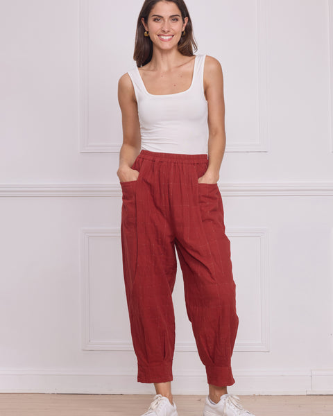 Pantalon femme orange – 100% coton