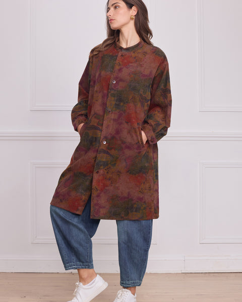 Chemise femme marron à fleurs – 100% coton