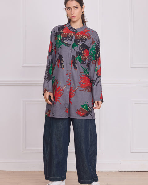 Chemise femme manches longues à motifs