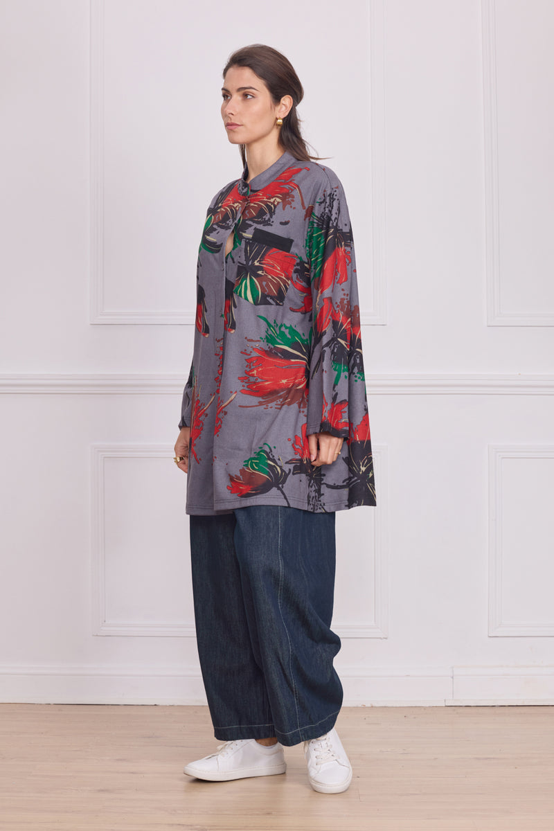 Chemise femme manches longues à motifs