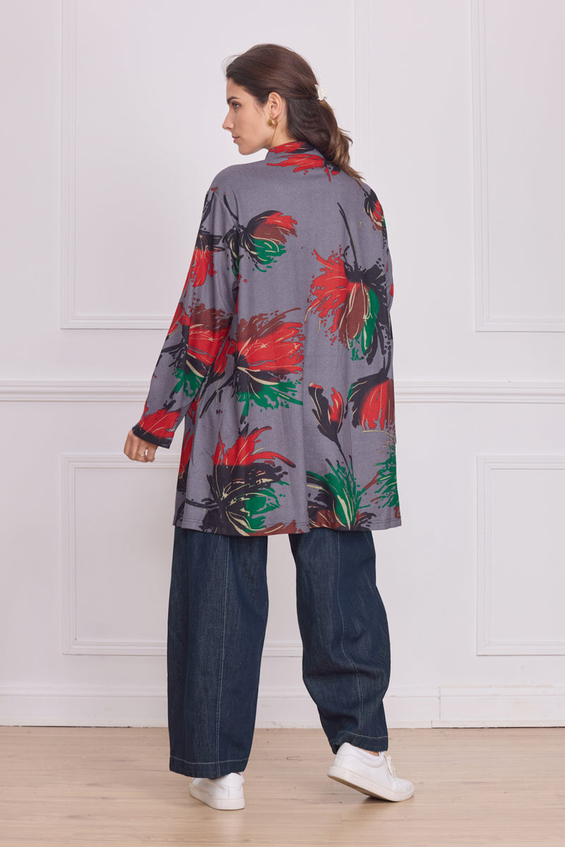 Chemise femme manches longues à motifs