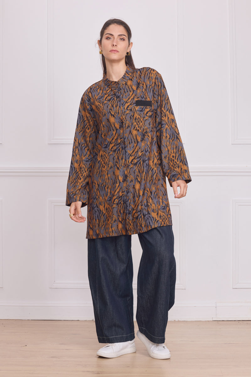 Chemise femme manches longues à motifs