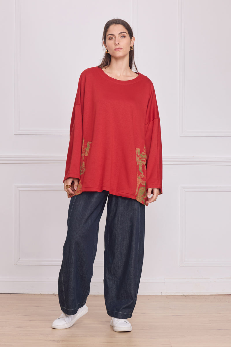 Haut femme épais à motifs