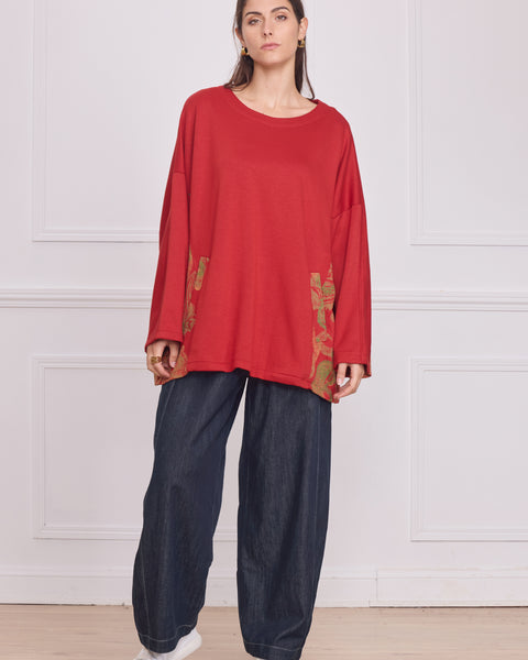 Haut femme épais à motifs