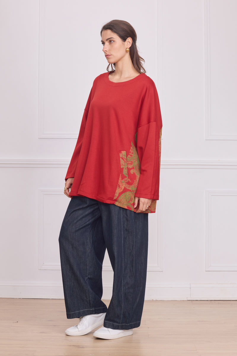 Haut femme épais à motifs