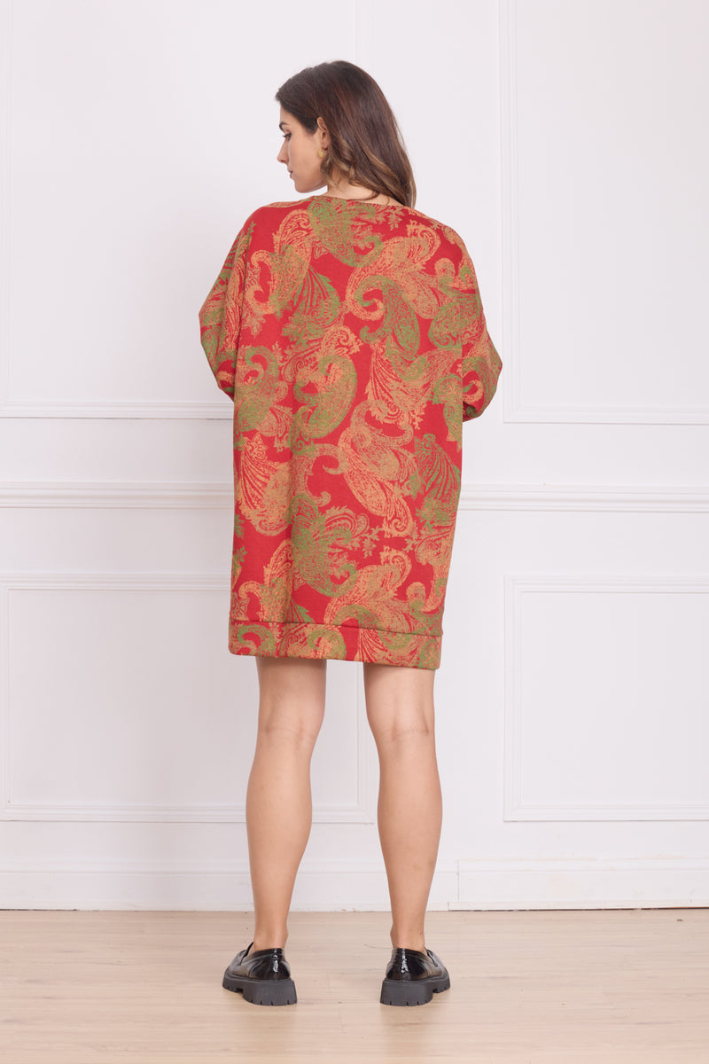 Robe tunique femme épaisse à motifs