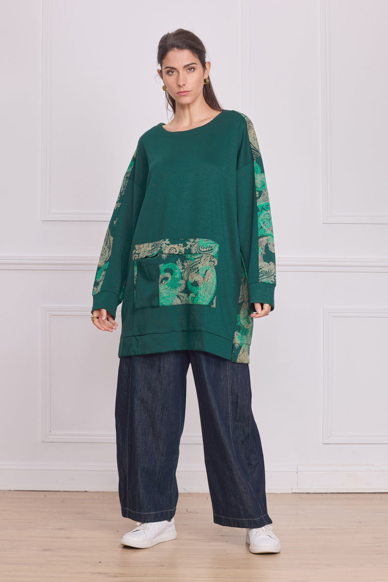 Robe tunique femme épaisse à motifs