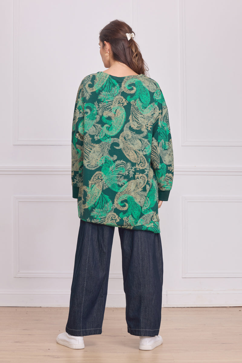 Robe tunique femme épaisse à motifs