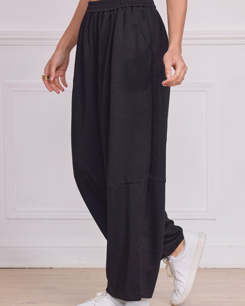 Pantalon wide femme noir hiver