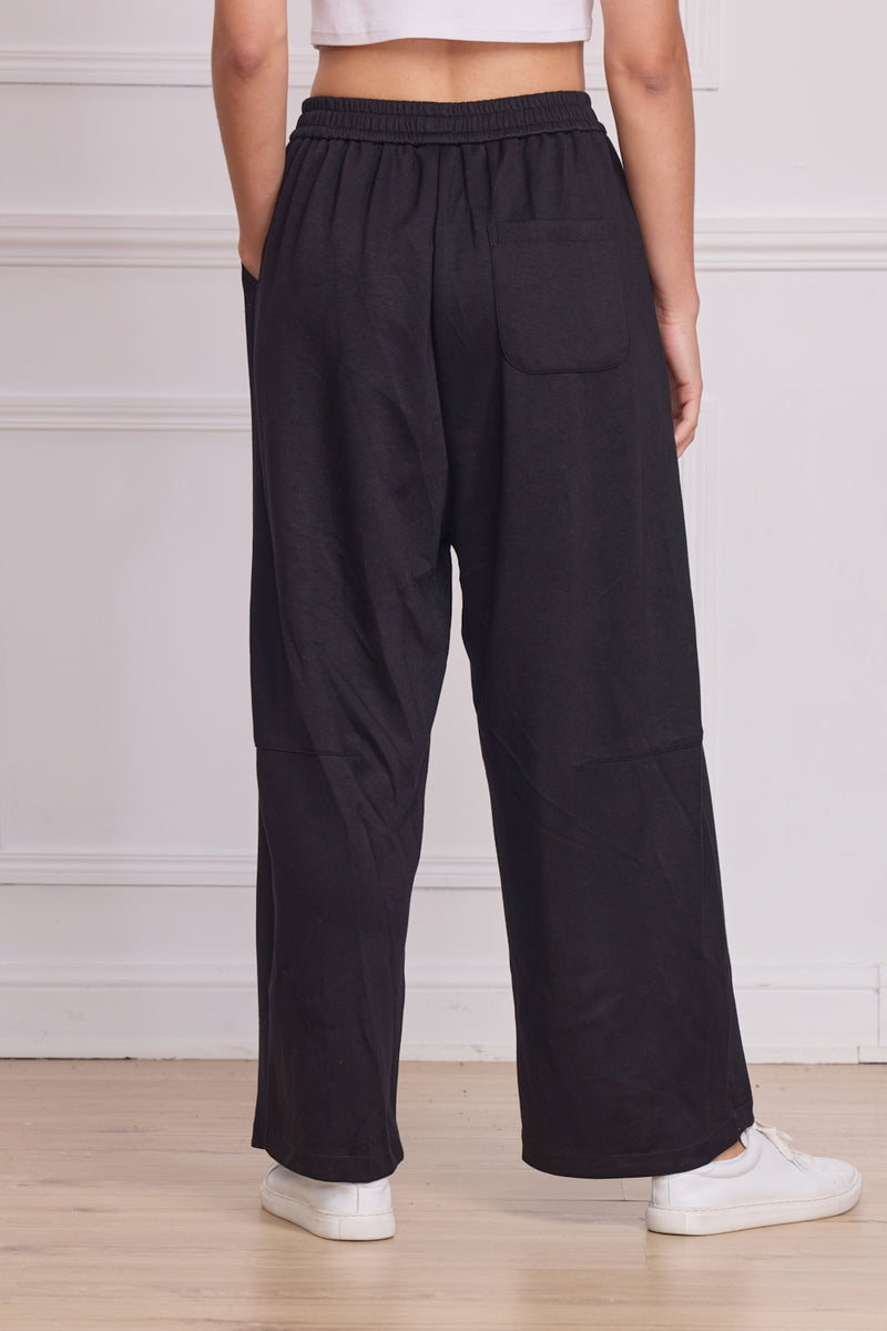 Pantalon wide femme noir hiver