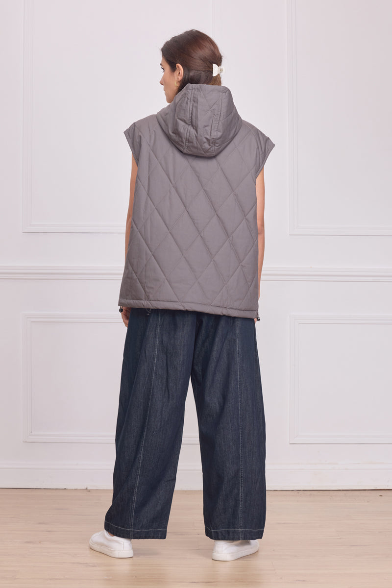 Gilet sans manches matelassé femme – 100% coton