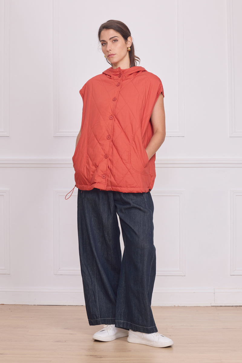 Gilet sans manches matelassé femme – 100% coton