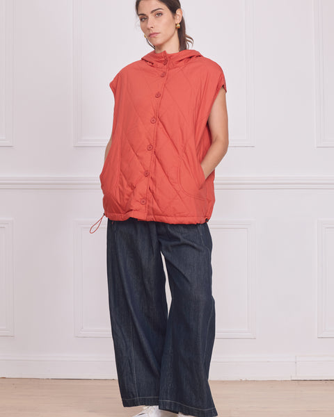 Gilet sans manches matelassé femme – 100% coton