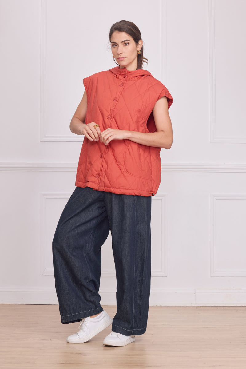 Gilet sans manches matelassé femme – 100% coton