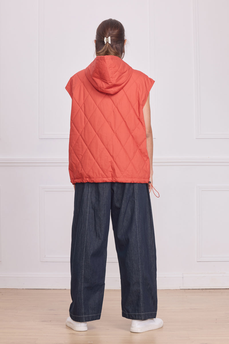 Gilet sans manches matelassé femme – 100% coton