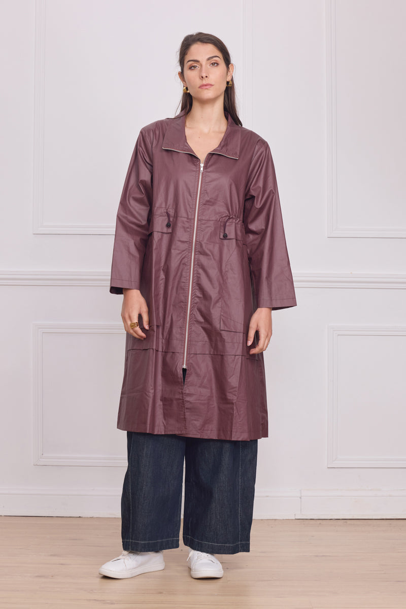 Manteau léger femme uni – 100% coton enduit