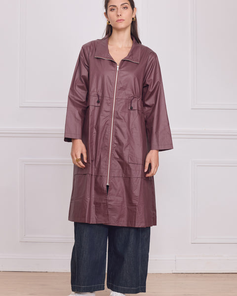 Manteau léger femme uni – 100% coton enduit