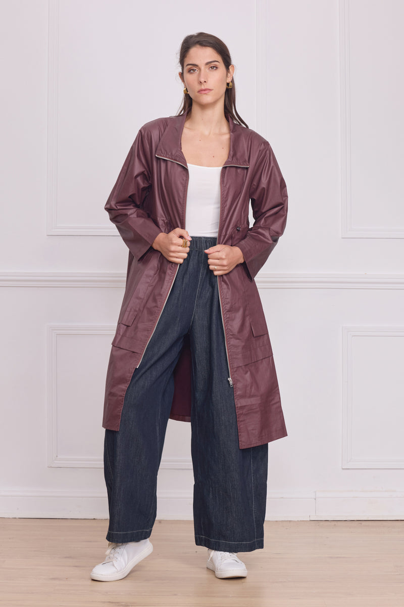 Manteau léger femme uni – 100% coton enduit