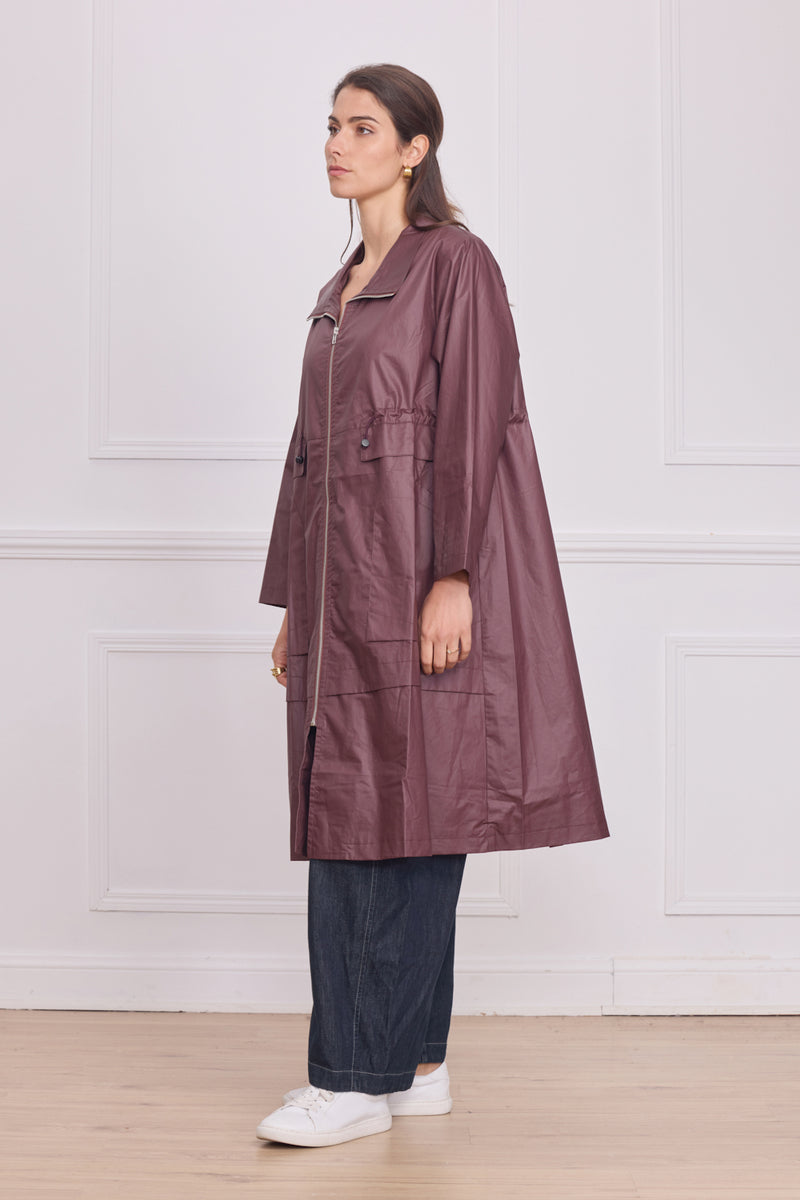 Manteau léger femme uni – 100% coton enduit