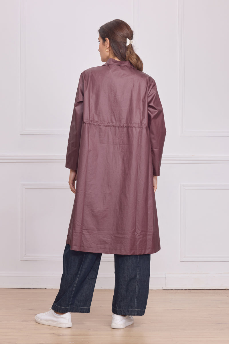 Manteau léger femme uni – 100% coton enduit