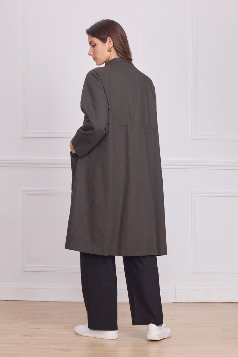 Manteau léger femme uni – 100% coton enduit
