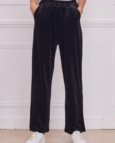 Pantalon femme noir en velours
