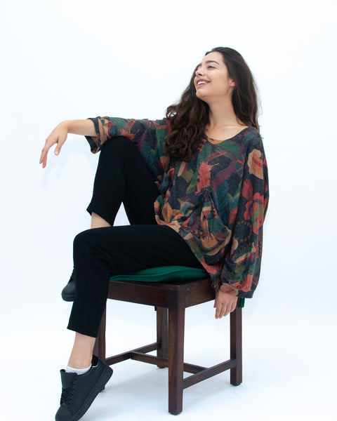 Pull hiver à motifs