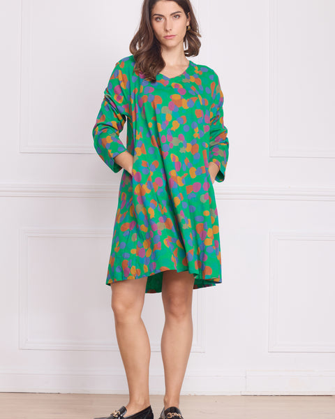 Robe tunique femme à motifs – 100% coton