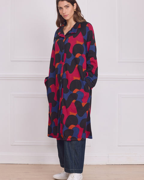 Chemise femme fuchsia à motifs blobs