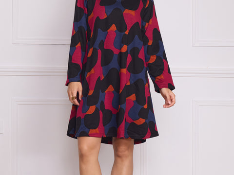 Robe femme fuchsia à motifs blobs