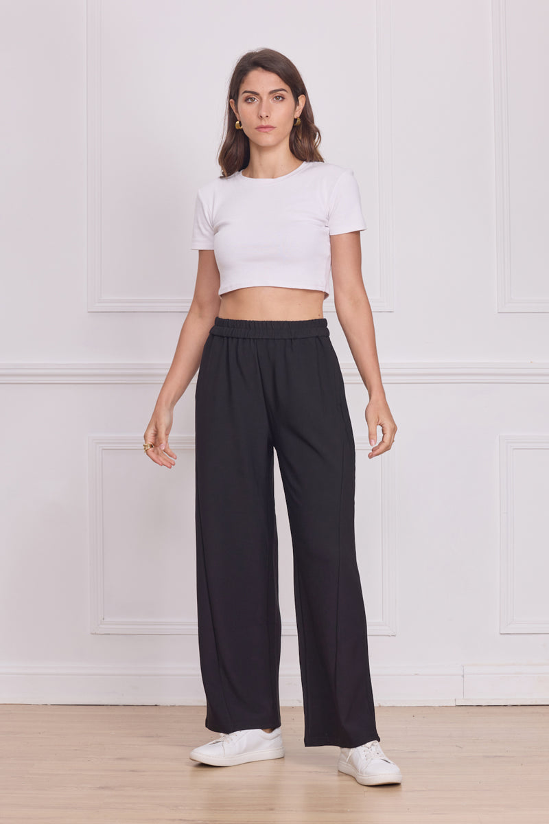 Pantalon noir coupe droite