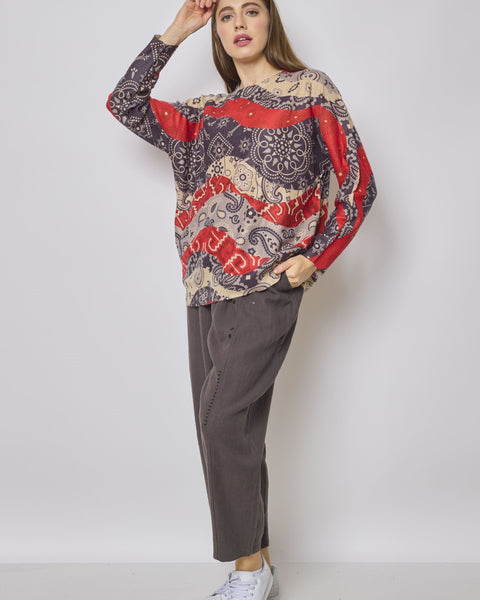 Pull de noel paisley