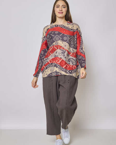 Pull de noel paisley