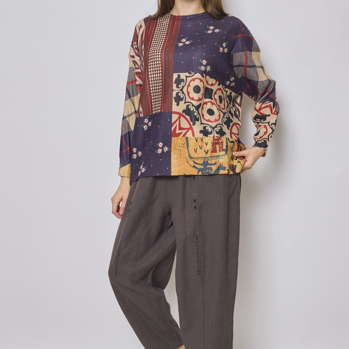 Pull de noel patchwork