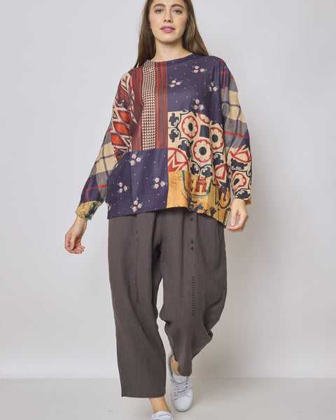 Pull de noel patchwork
