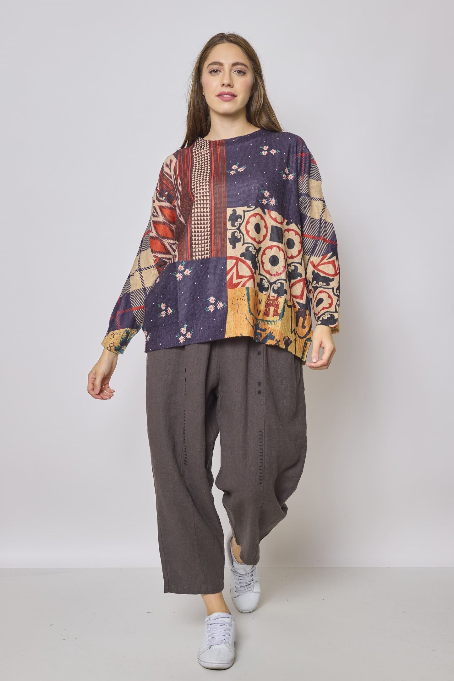 Pull de noel patchwork