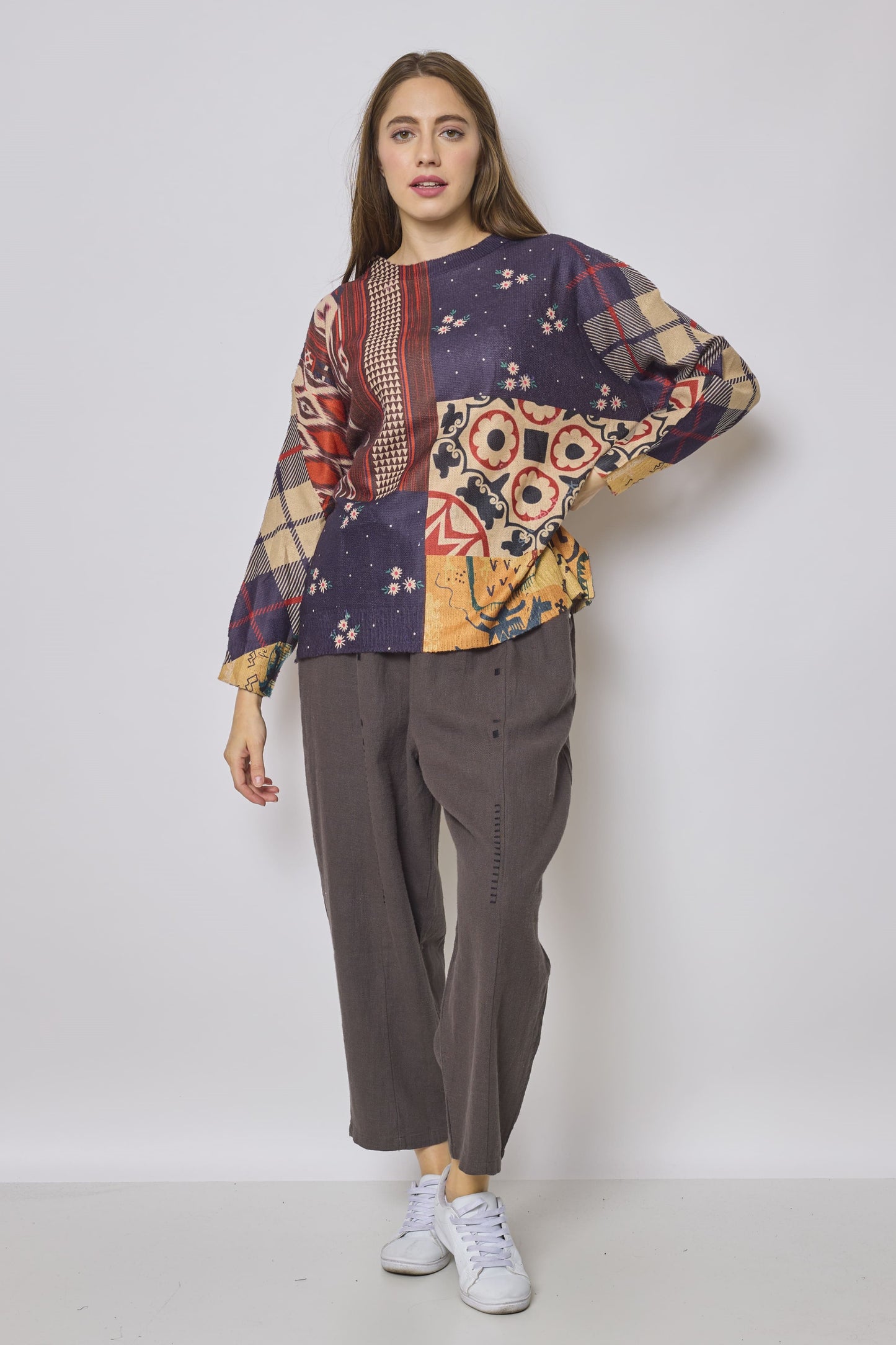 Maglione natalizio patchwork