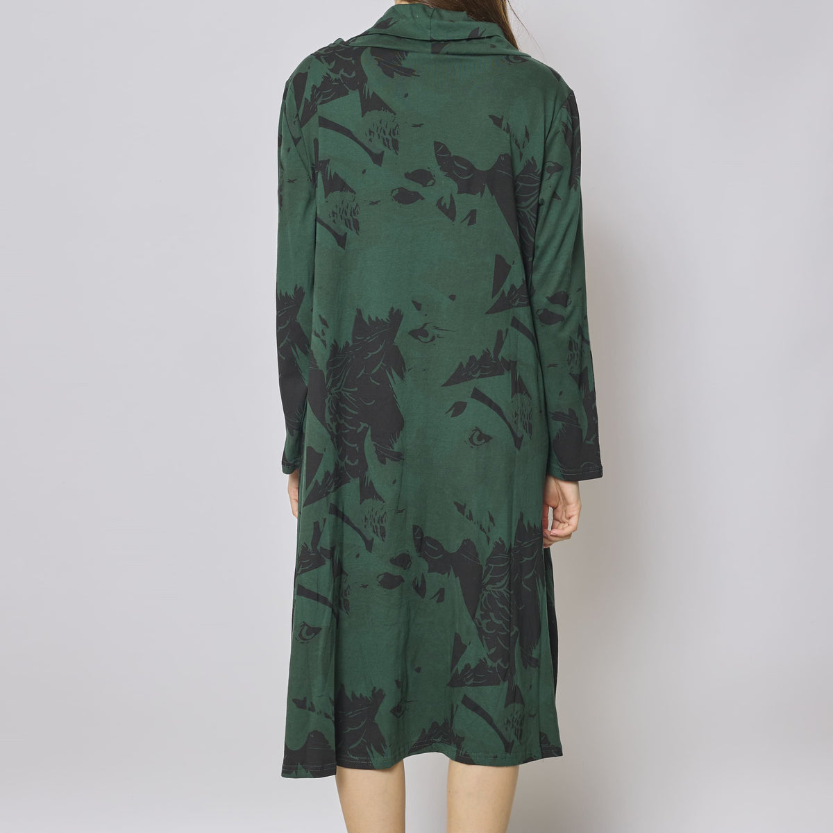 Robe longue à col roulé à motifs aigle