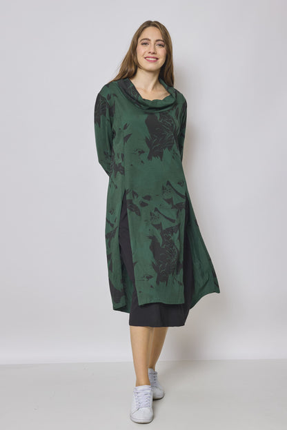 Eagle Pattern Turtleneck Long Dress