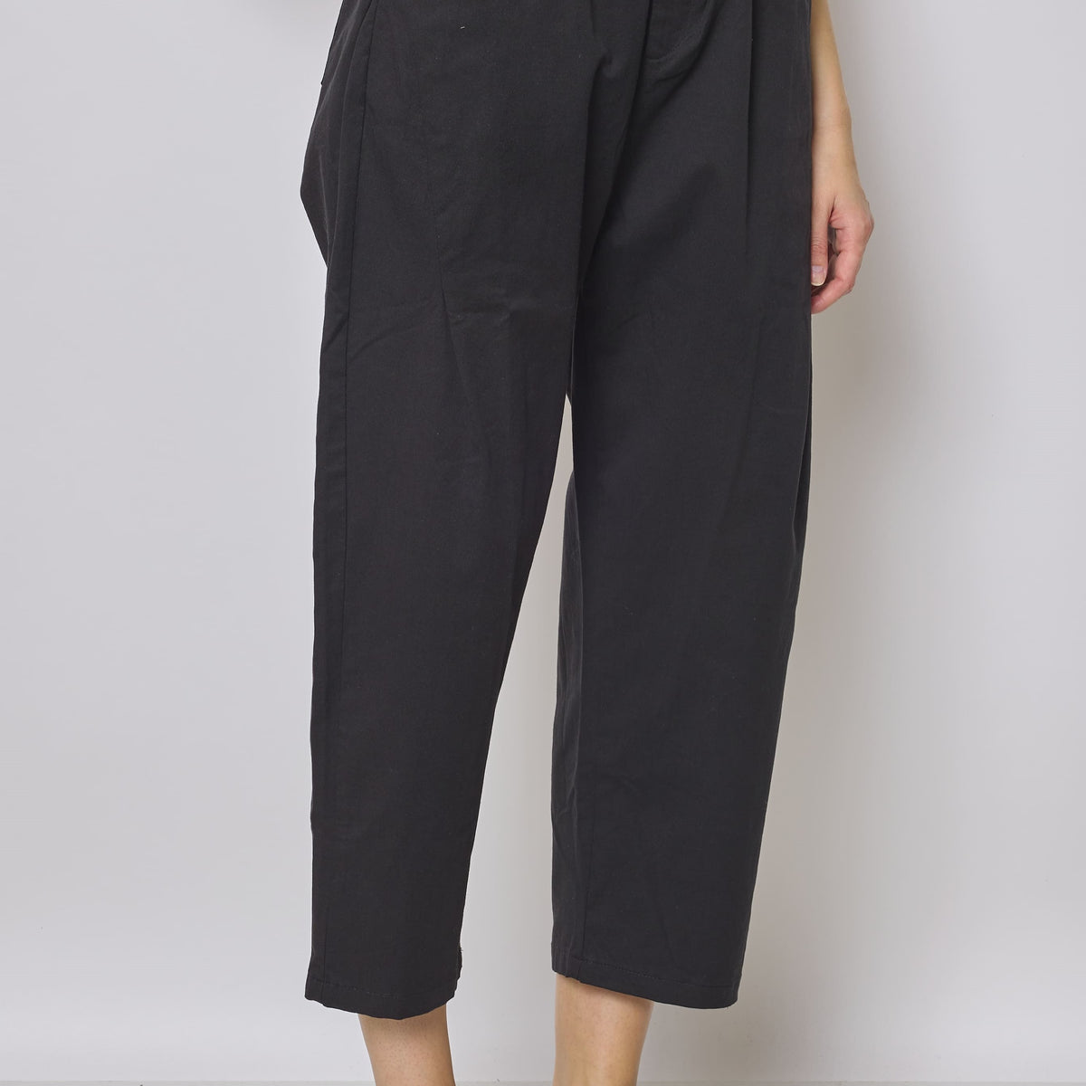 Pantalon mom en coton et tencel