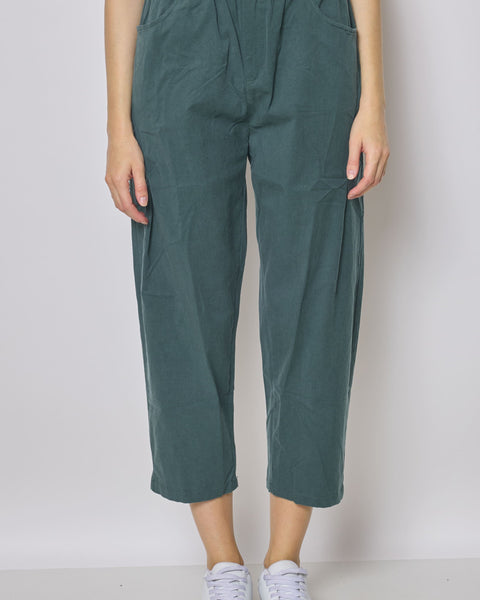 Pantalon mom en coton et tencel