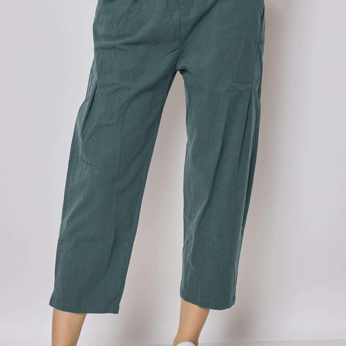 Pantalon mom en coton et tencel