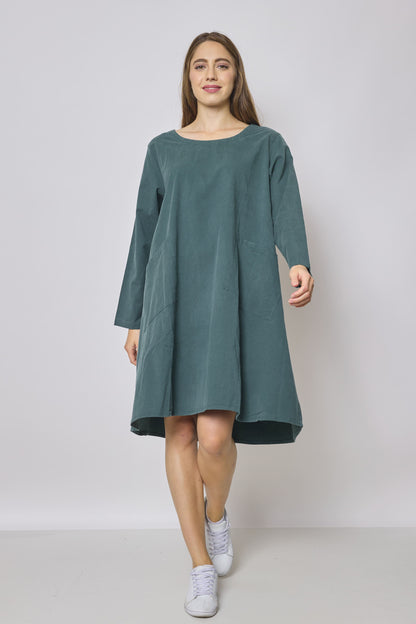 Mid-length cotton and tencel dress