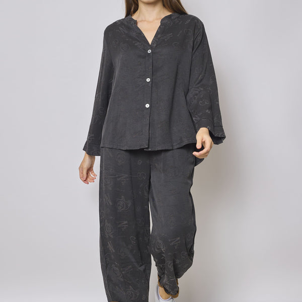 Chemisier gris à motifs