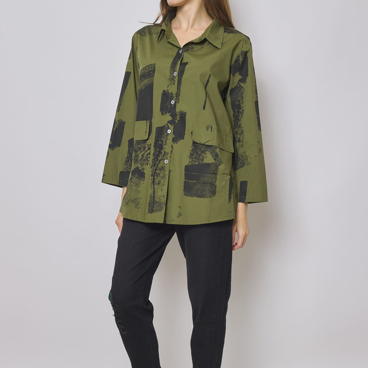 Veste courte en coton vert