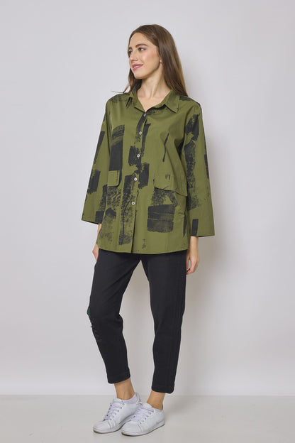 Short green cotton jacket