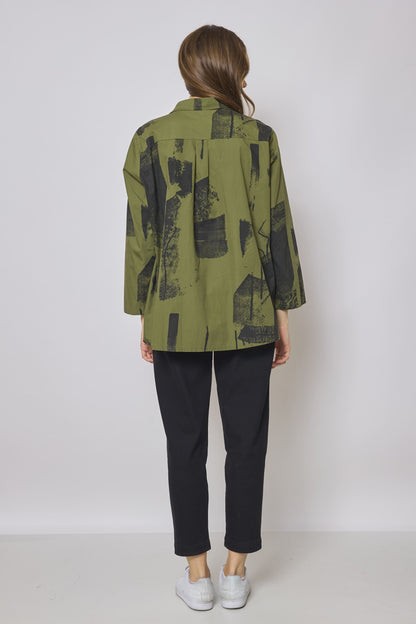 Short green cotton jacket