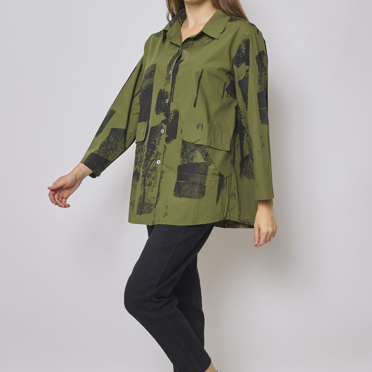 Veste courte en coton vert